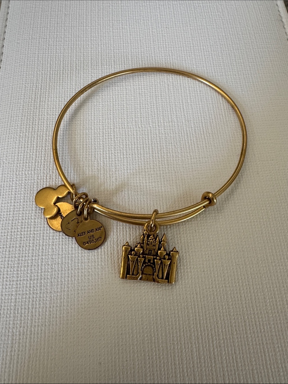 Alex and Ani Gold Castle Charm Bangle